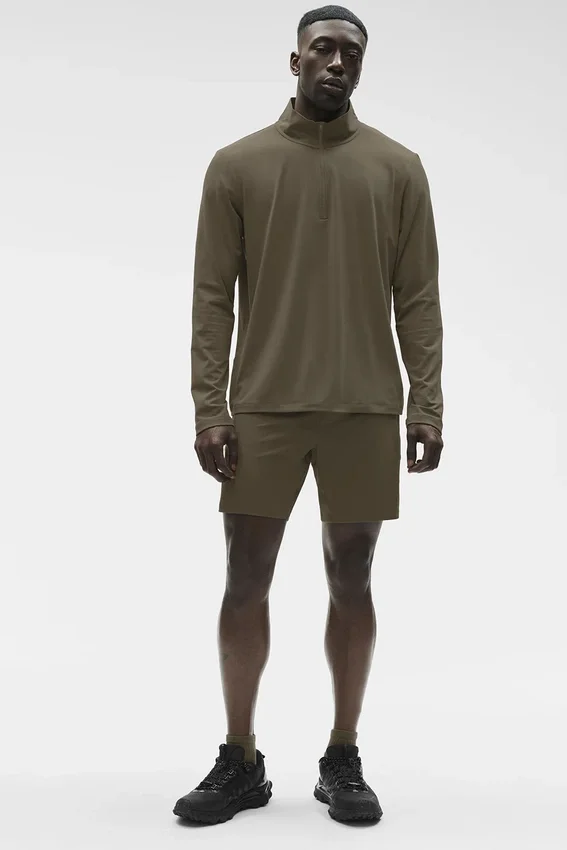 Conquer 1/4 Zip Reform met lange mouwen - Olive Tree