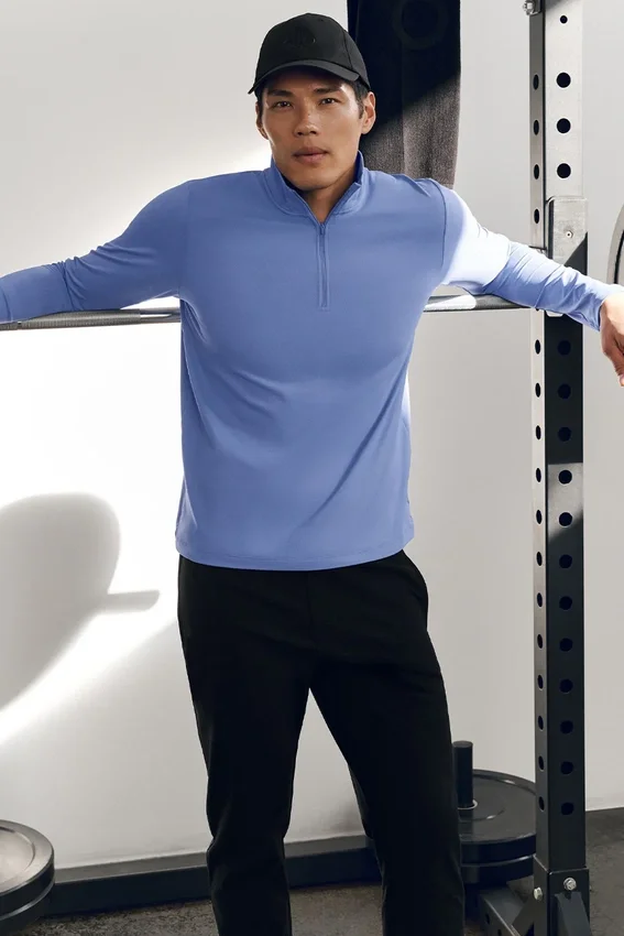 Conquer 1/4 Zip Reform met lange mouwen - Provence Blue