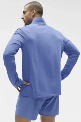 Conquer 1/4 Zip Reform met lange mouwen – Provence Blue