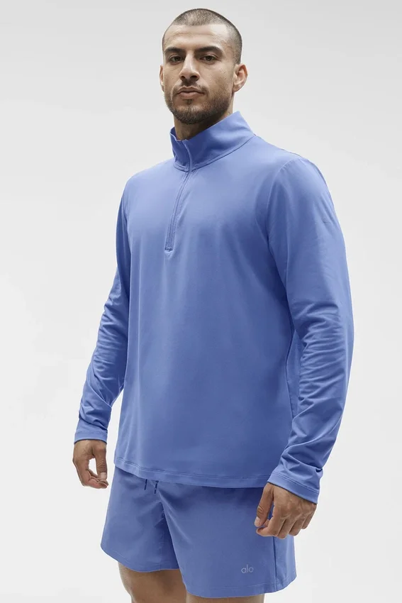 Conquer 1/4 Zip Reform met lange mouwen - Provence Blue