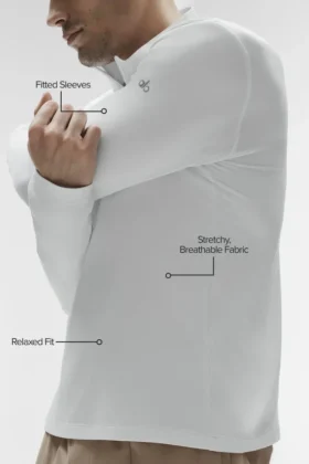 Conquer 1/4 Zip Reform met lange mouwen – White