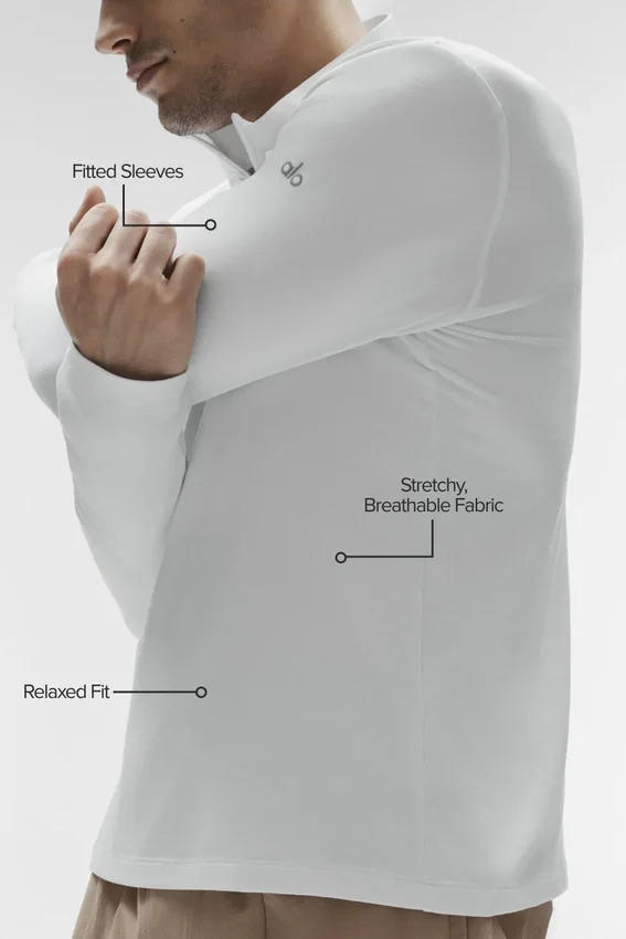 Conquer 1/4 Zip Reform met lange mouwen - White