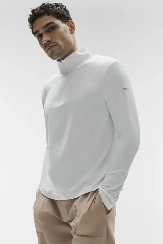 Conquer 1/4 Zip Reform met lange mouwen - White
