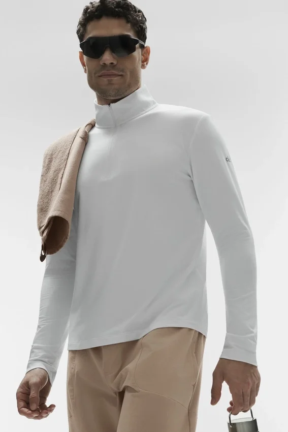 Conquer 1/4 Zip Reform met lange mouwen - White