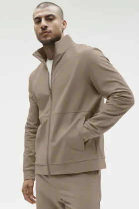 Conquer Max Mock Neck Full Zip - Gravel