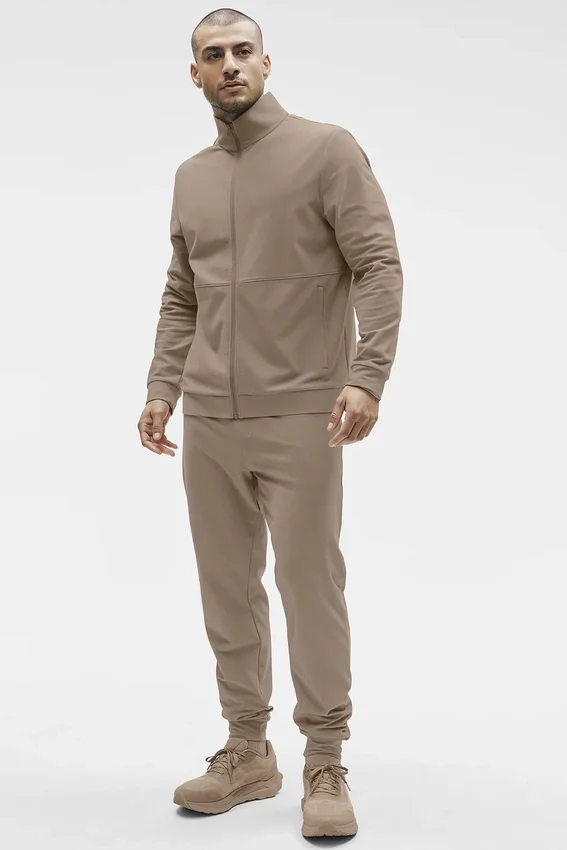 Conquer Max Mock Neck Full Zip - Gravel