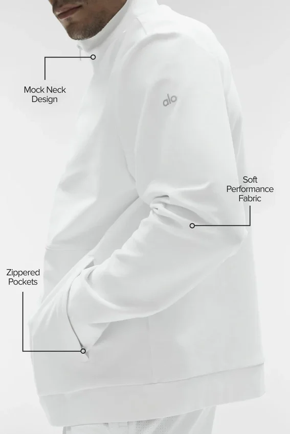 Conquer Max Mock Neck Full Zip - Wit