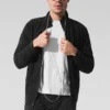 Conquer Max Mock Neck Full Zip - Zwart