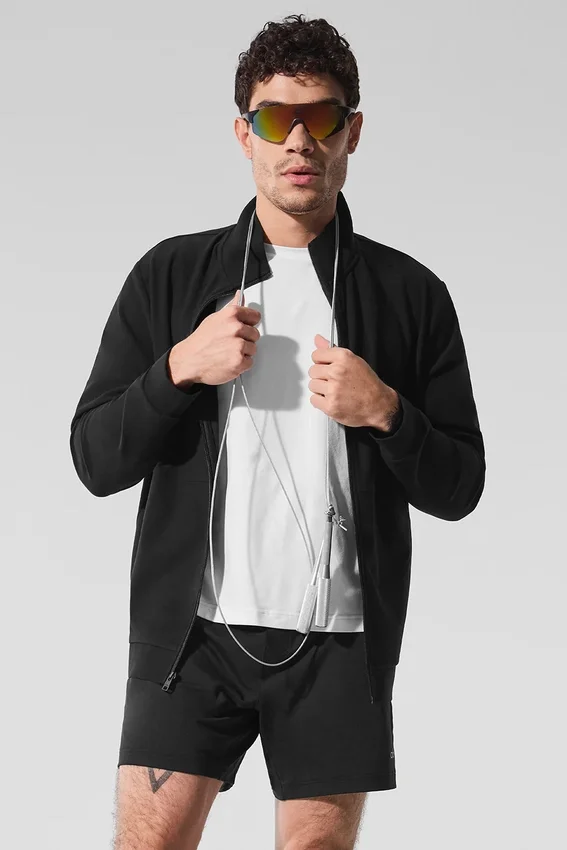 Conquer Max Mock Neck Full Zip - Zwart