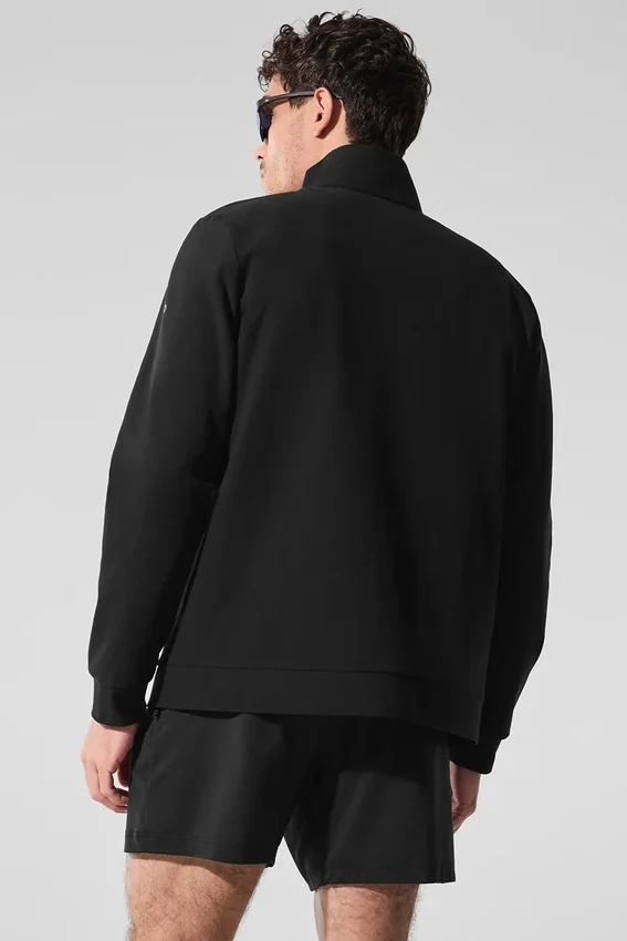 Conquer Max Mock Neck Full Zip - Zwart