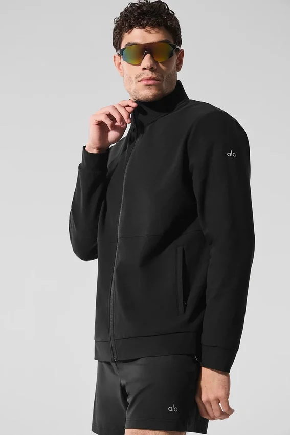 Conquer Max Mock Neck Full Zip - Zwart