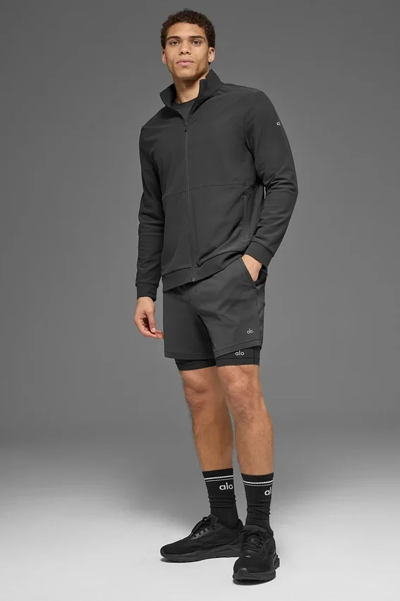 Conquer Max-trui met opstaande kraag en doorlopende rits - Anthracite