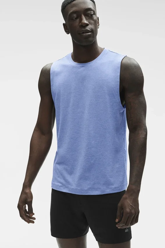 Conquer Muscle Tank - Provence Blue Heather
