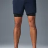 Conquer React 2-in-1 Performance-korte broek - Marineblauw/Zwart