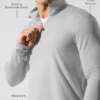 Conquer Reform met 1/4 rits en lange mouwen - Athletic Heather Grey