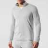 Conquer Reform met 1/4 rits en lange mouwen - Athletic Heather Grey