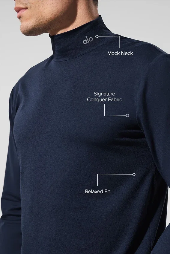 Conquer Reform met staande kraag en lange mouwen – Marineblauw