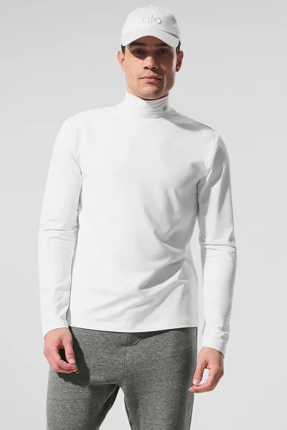 Conquer Reform shirt met hoge kraag en lange mouwen - Wit