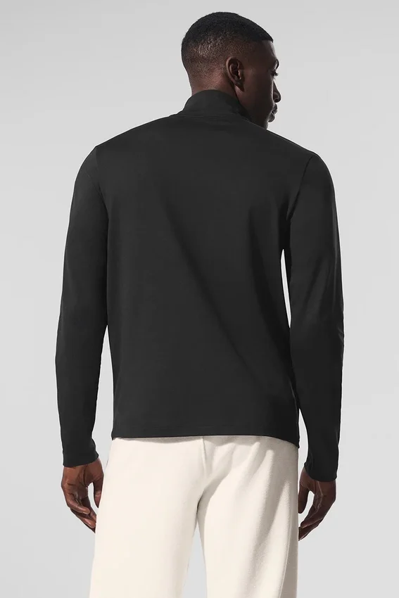 Conquer Reform shirt met hoge kraag en lange mouwen - Zwart