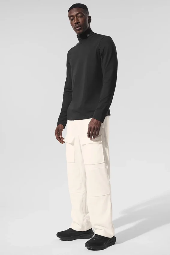 Conquer Reform shirt met hoge kraag en lange mouwen - Zwart
