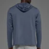Conquer Reform-shirt met lange mouwen en capuchon - Bluestone