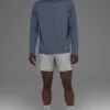 Conquer Reform-shirt met lange mouwen en capuchon - Bluestone