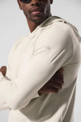 Conquer Reform shirt met lange mouwen en capuchon – Bone