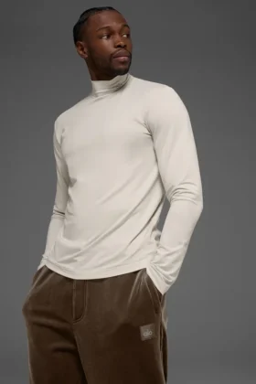 Conquer Reform shirt met staande kraag en lange mouwen - Bone