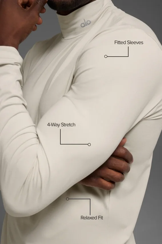 Conquer Reform shirt met staande kraag en lange mouwen - Bone