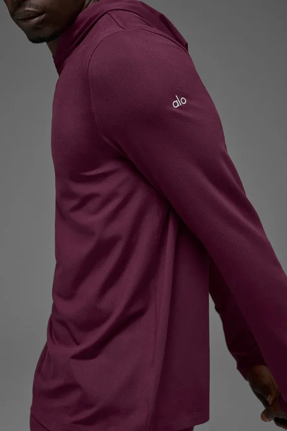 Conquer Reform T-shirt met lange mouwen en capuchon - Burgundy