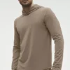 Conquer Reform T-shirt met lange mouwen en capuchon - Gravel