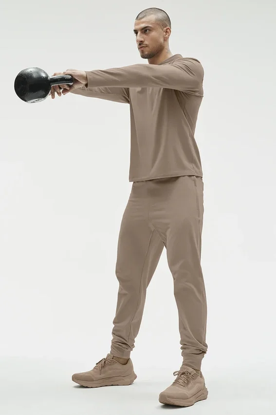 Conquer Reform T-shirt met lange mouwen en capuchon - Gravel