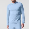 Conquer Reform T-shirt met lange mouwen en capuchon - Seashell Blue