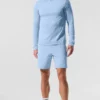 Conquer Reform T-shirt met lange mouwen en capuchon - Seashell Blue