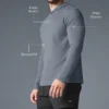 Conquer Reform T-shirt met lange mouwen en capuchon - Steel Grey
