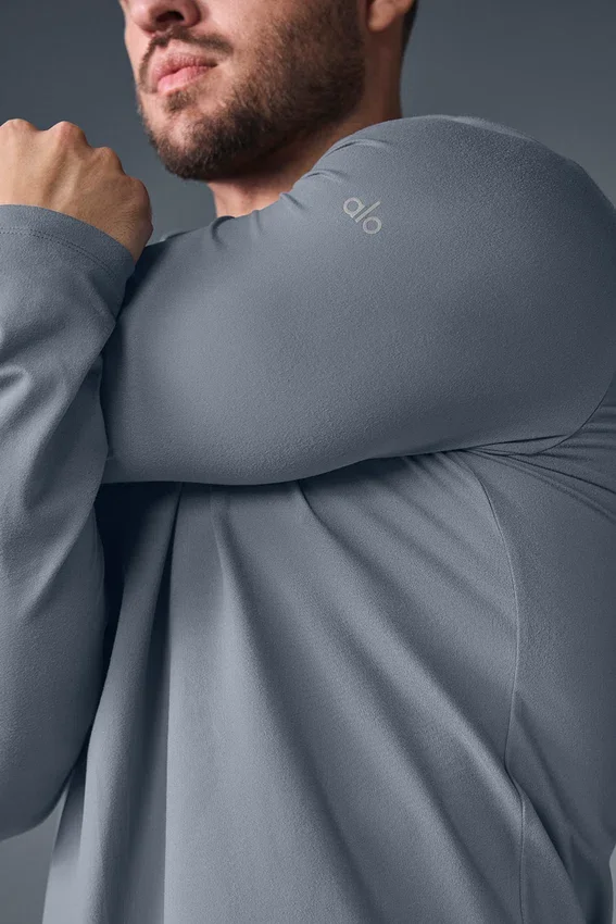Conquer Reform T-shirt met lange mouwen en capuchon - Steel Grey