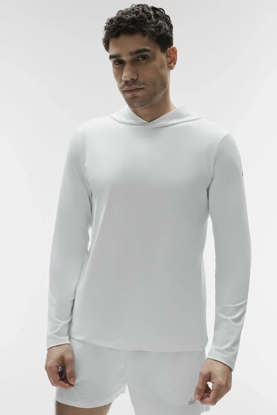 Conquer Reform T-shirt met lange mouwen en capuchon - White
