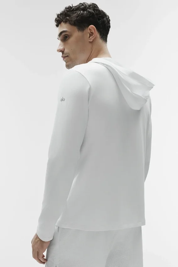 Conquer Reform T-shirt met lange mouwen en capuchon - White