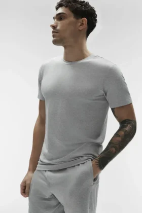 Conquer Reform T-shirt met ronde hals en korte mouwen – Athletic Heather Grey
