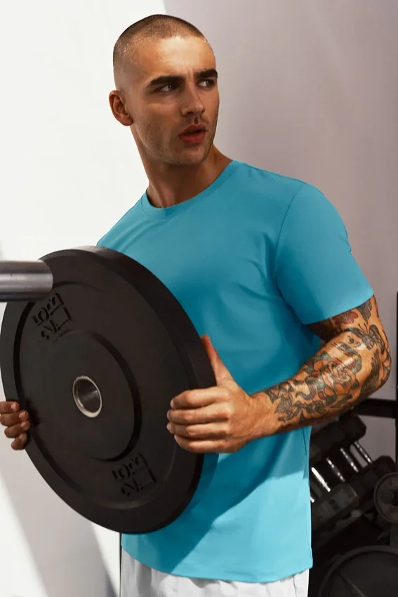 Conquer Reform T-shirt met ronde hals en korte mouwen - Blue Breeze