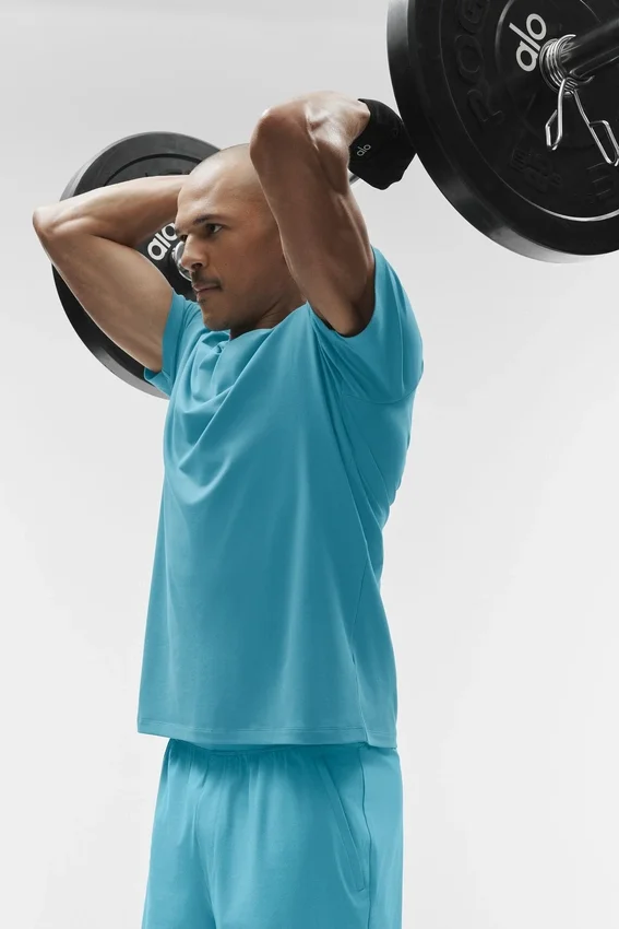 Conquer Reform T-shirt met ronde hals en korte mouwen - Blue Breeze