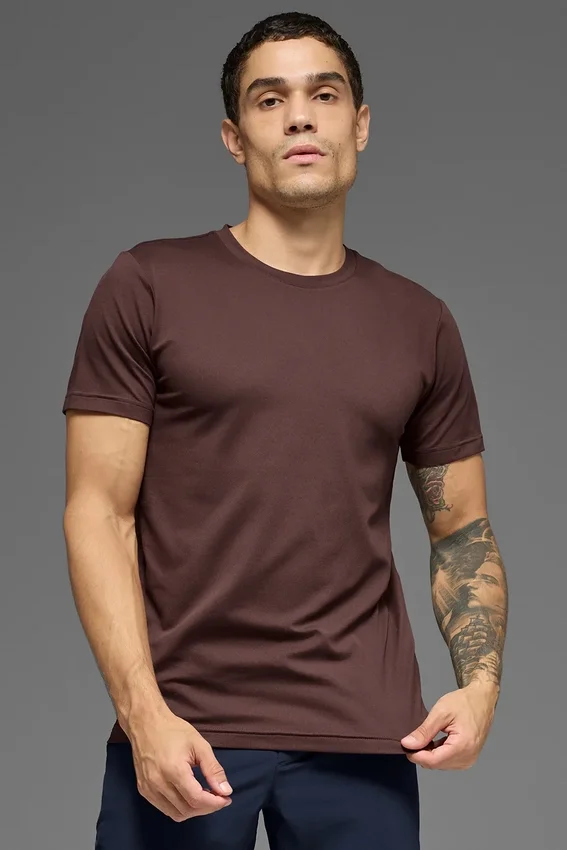 Conquer Reform T-shirt met ronde hals en korte mouwen - Brownstone