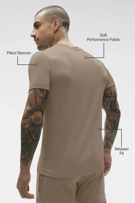 Conquer Reform T-shirt met ronde hals en korte mouwen - Gravel