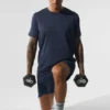 Conquer Reform T-shirt met ronde hals en korte mouwen - Navy