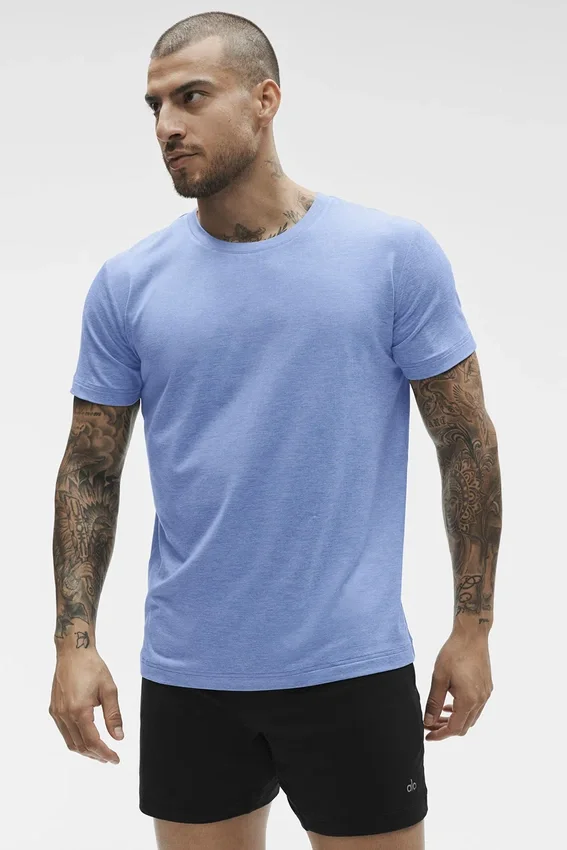 Conquer Reform T-shirt met ronde hals en korte mouwen - Provence Blue Heather