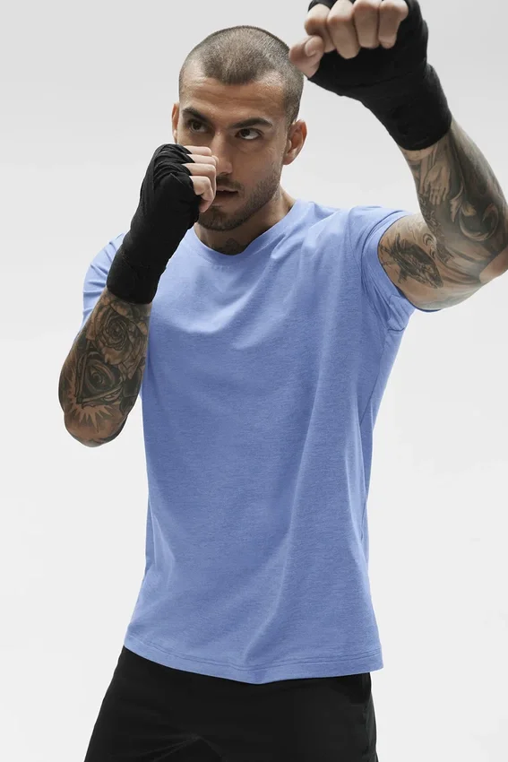 Conquer Reform T-shirt met ronde hals en korte mouwen - Provence Blue Heather