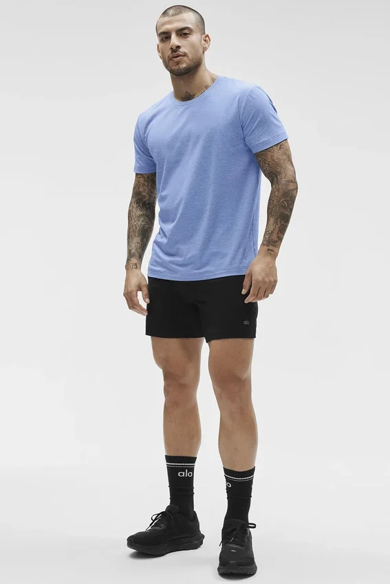 Conquer Reform T-shirt met ronde hals en korte mouwen - Provence Blue Heather