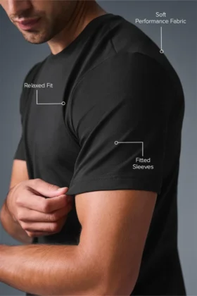 Conquer Reform T-shirt met ronde hals en korte mouwen – Zwart