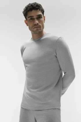 Conquer Reform T-shirt met ronde hals en lange mouwen - Athletic Heather Grey