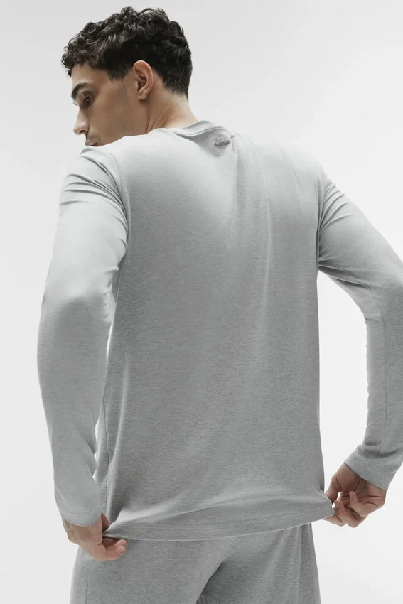 Conquer Reform T-shirt met ronde hals en lange mouwen - Athletic Heather Grey